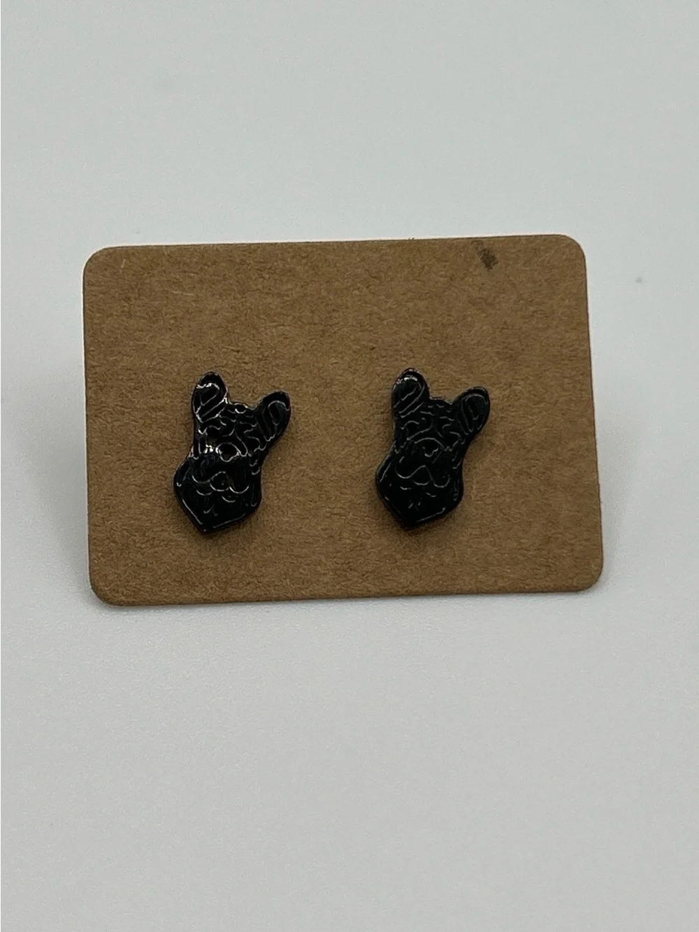 Black French Bulldog Stud Earrings for Pet Lovers